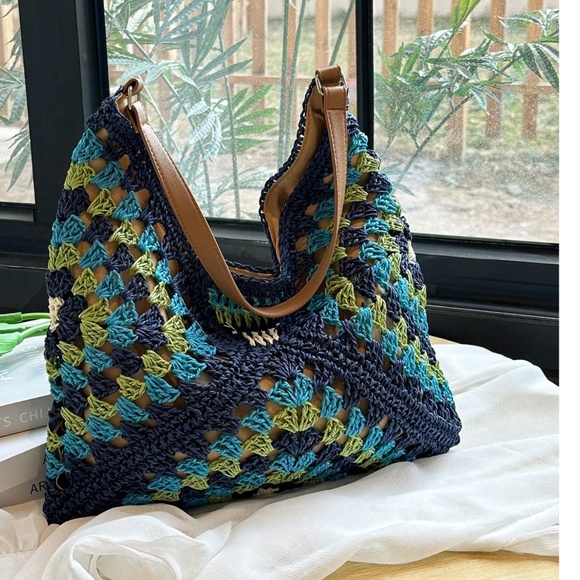 Boho Multicolor Crochet Shoulder Bag